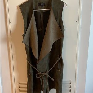 Forrest Green long velvet vest!
